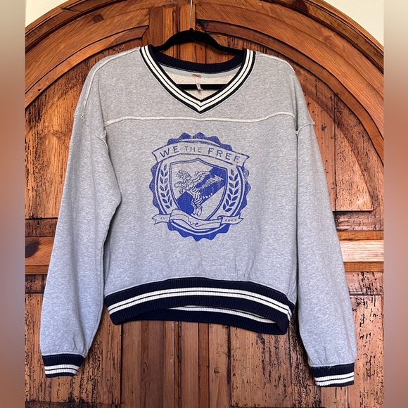 Free People We the Free West Coast Pullover V Neck Sporty Athleisure Tiger - Picture 8 of 13